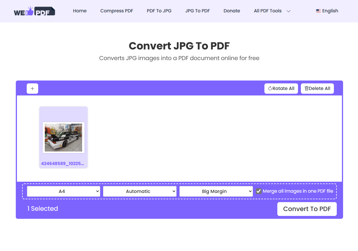 Convert JPG to PDF